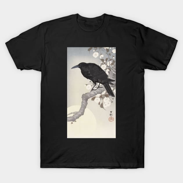 Crow and Full Moon by Ohara Koson T-Shirt by topower